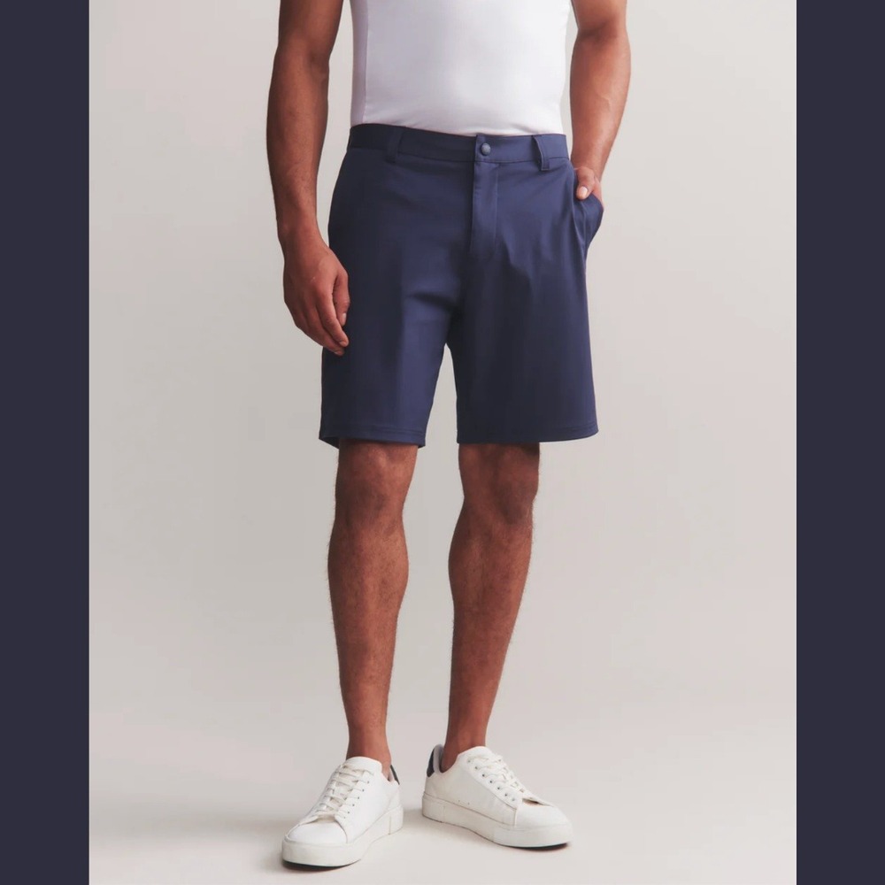 NEW Rhone Mens‎ Size 31 Commuter 9" Shorts Navy Blue Flex-Knit Performance Tech